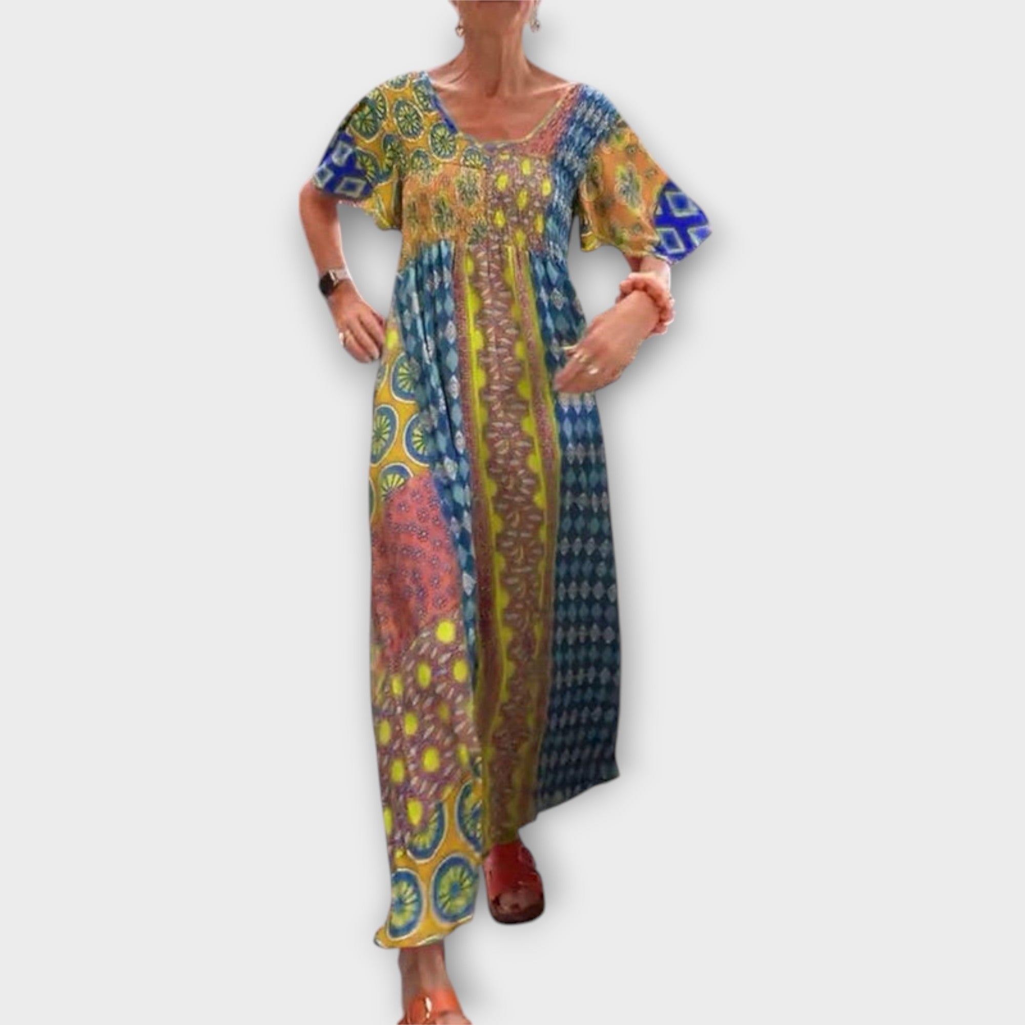 Melania - Boho Stila Kleitas ar Vibrējošām Krāsām