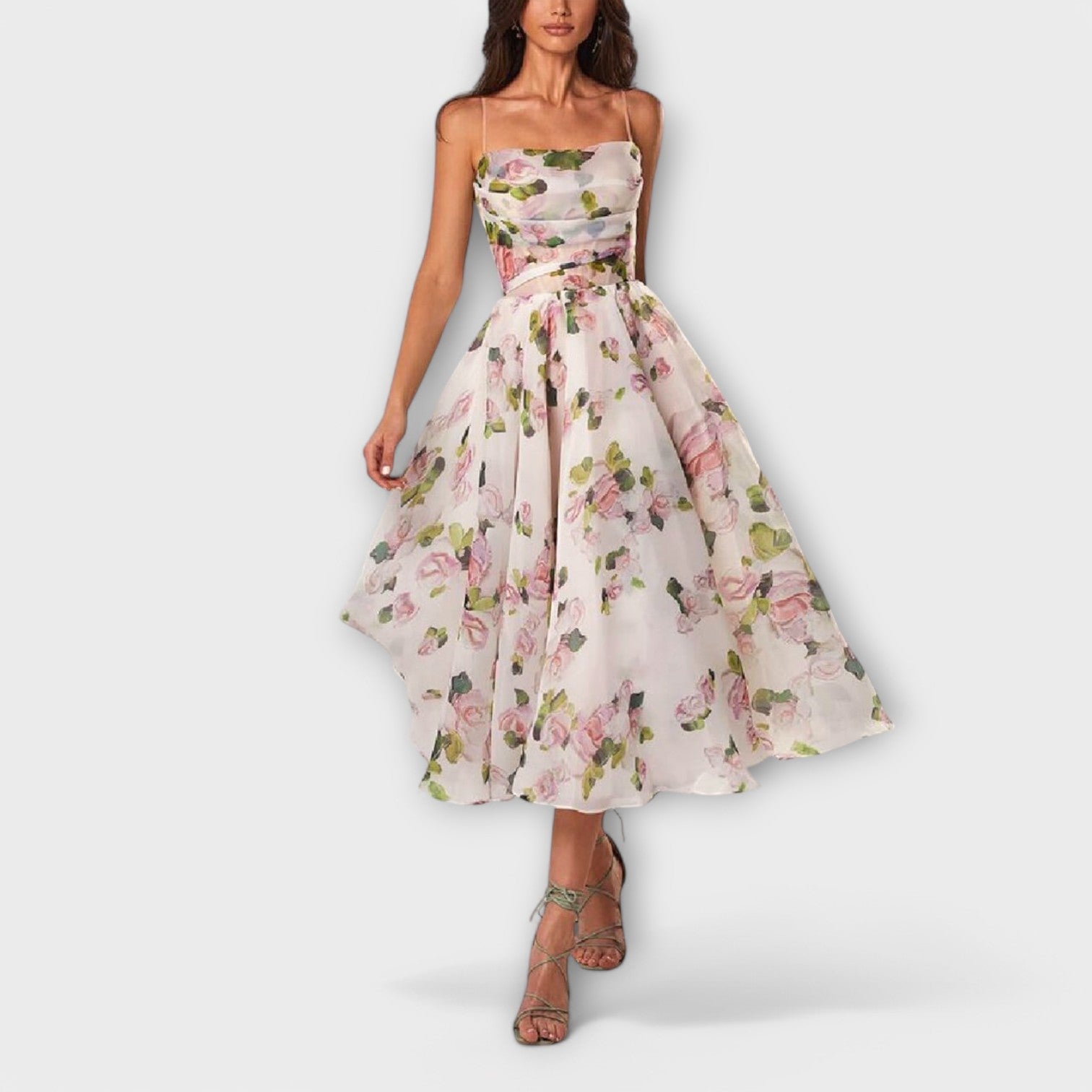 Eleganta midi šifona kleita