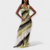 Classic Maxi Dresses with Gradient and Tie-Dye Design
