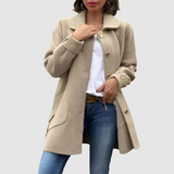 Martina - Klasisks Oversize Mētelis ar Pogām