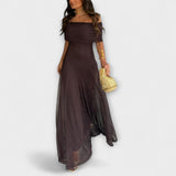 "Louka - Toledo Maxi Kleita ar Vienu Plecu" can be rewritten as "Louka - Toledo Maxi Dress with One Shoulder".