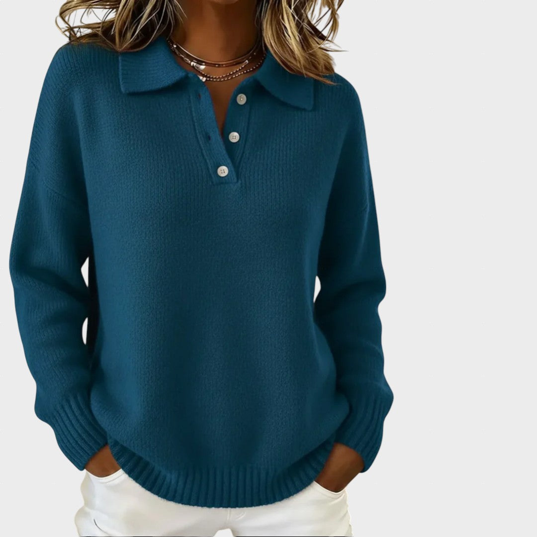 Marusa - Mīksts polo stila adījuma kardigāns