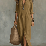 Melna boho maxi kleita ar pogām priekšā