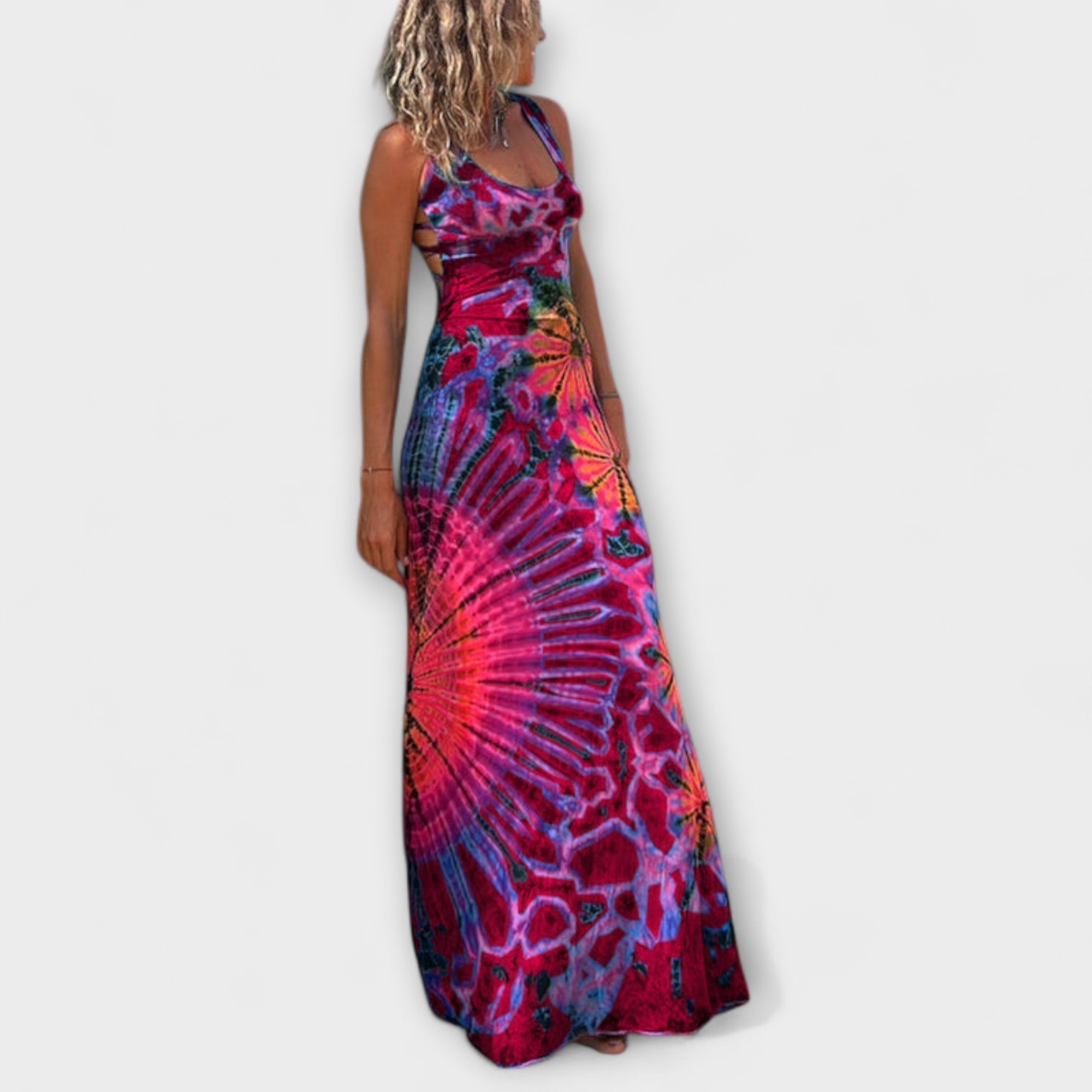 Ronja - La Bamba Maxi Kleita ar krāsainu tie-dye dizainu