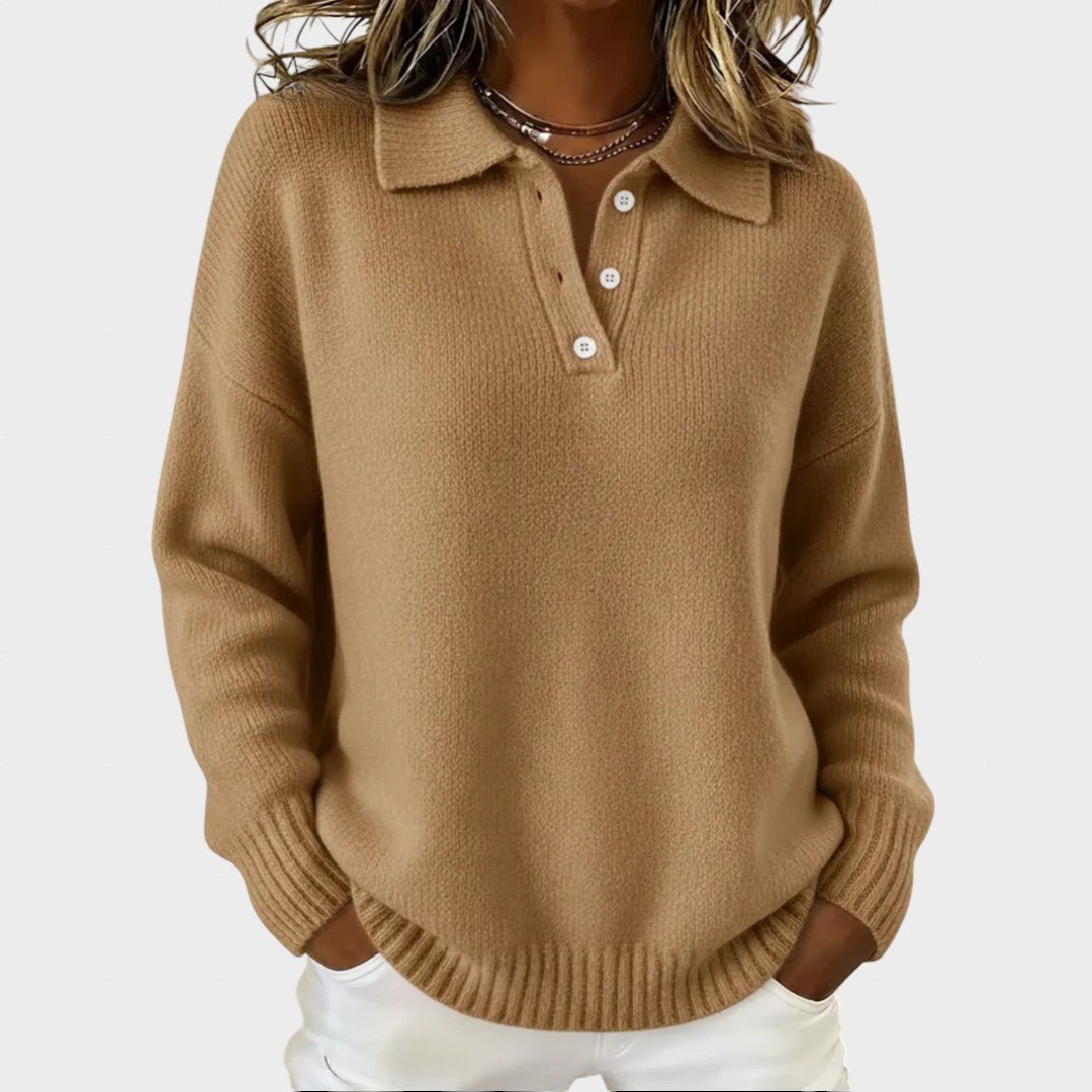 Marusa - Mīksts polo stila adījuma kardigāns