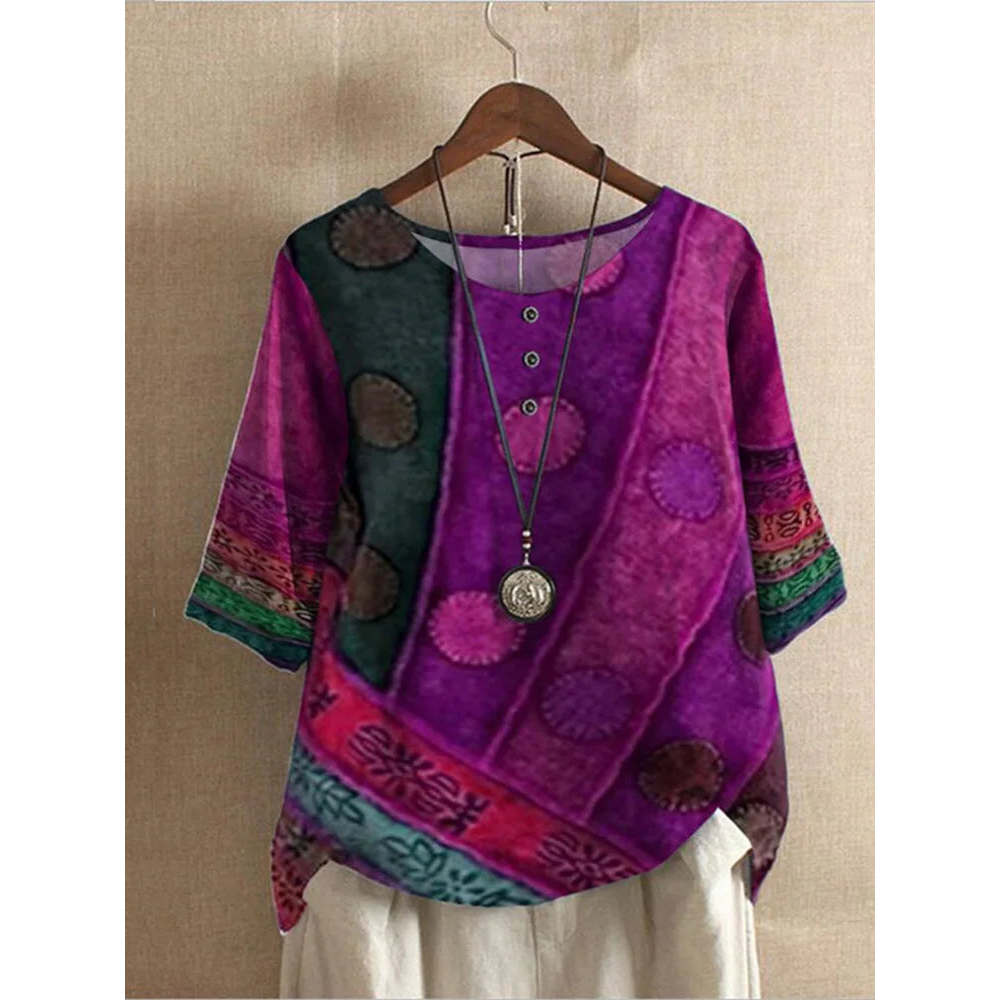 Valerie - Multicolored Boho Top