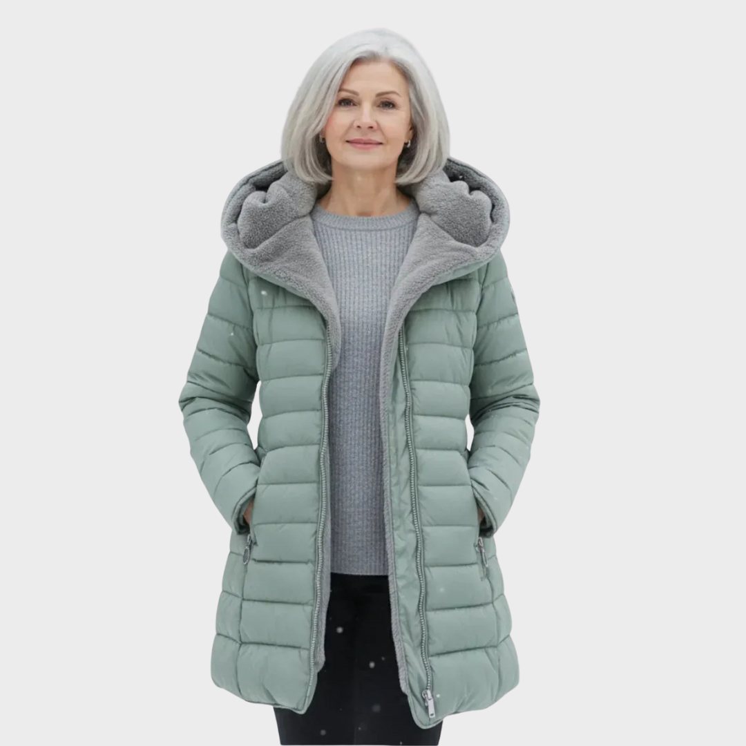 Maja – Elegants ziemas mētelis ar oderi, kas nodrošina greznību un komfortu