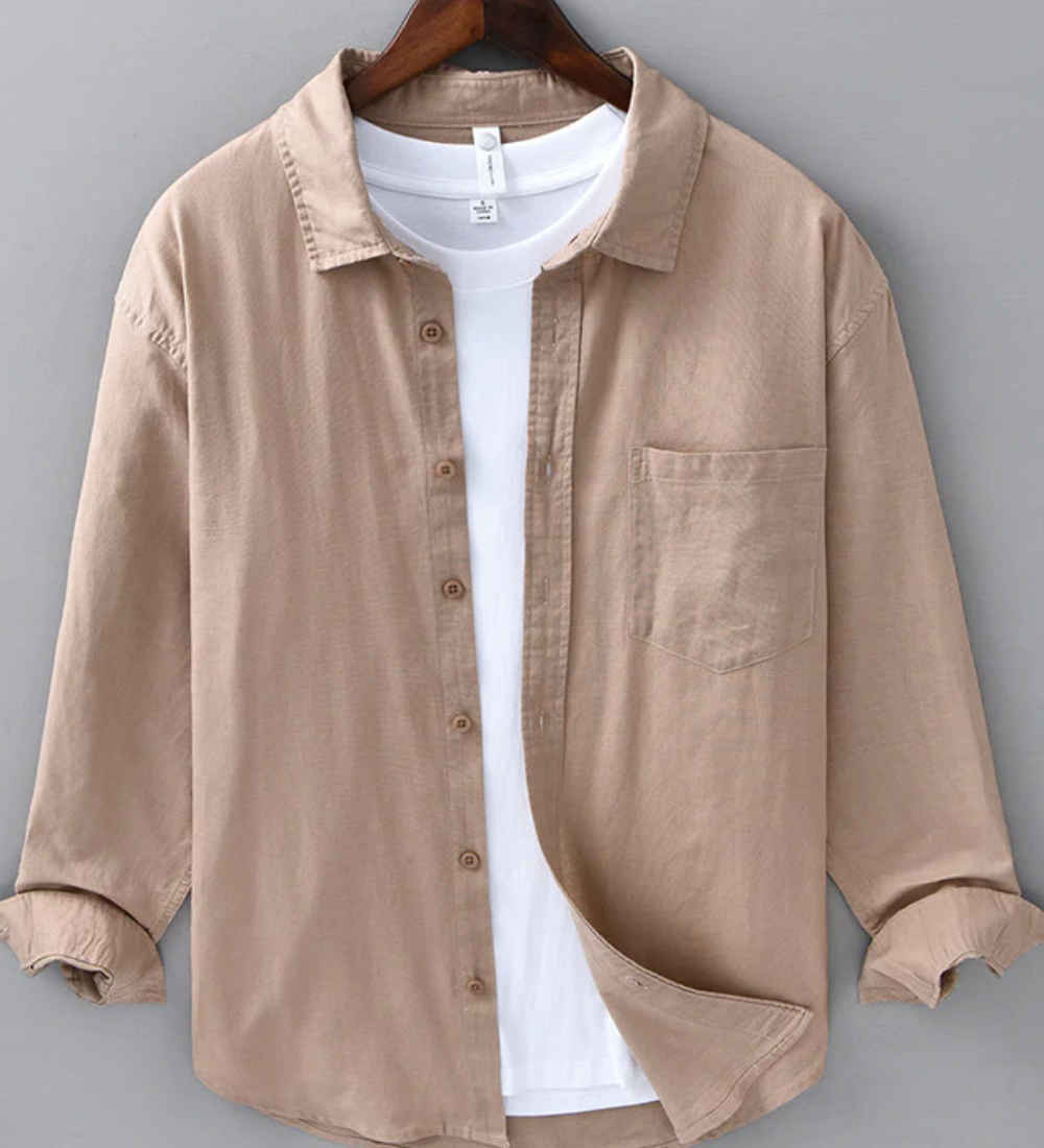 Lina Krekls Doha" может быть перефразировано как "Рубашка из льна Доха.