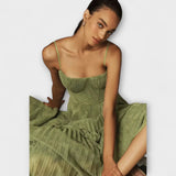Marilyn - Midi kleita ar korseti un drapētu svārku dizainu