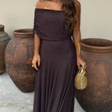 Dóra - Elegants Maxi Kleita Ar Acs Audumu