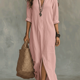 Melna boho maxi kleita ar pogām priekšā