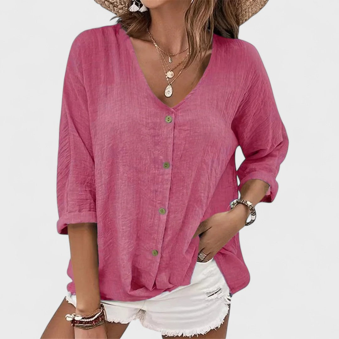 Anna - Summer Linen Blouse