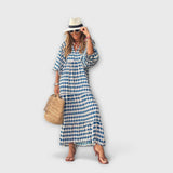 Elegantas ģeometriskās maxi kleitas