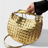 Gerda Woven Bag with Gold Handles