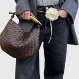 Gerda Woven Bag with Gold Handles