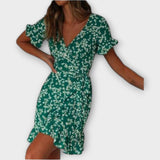Nilsine - Zaļa boho stila īsā kleita