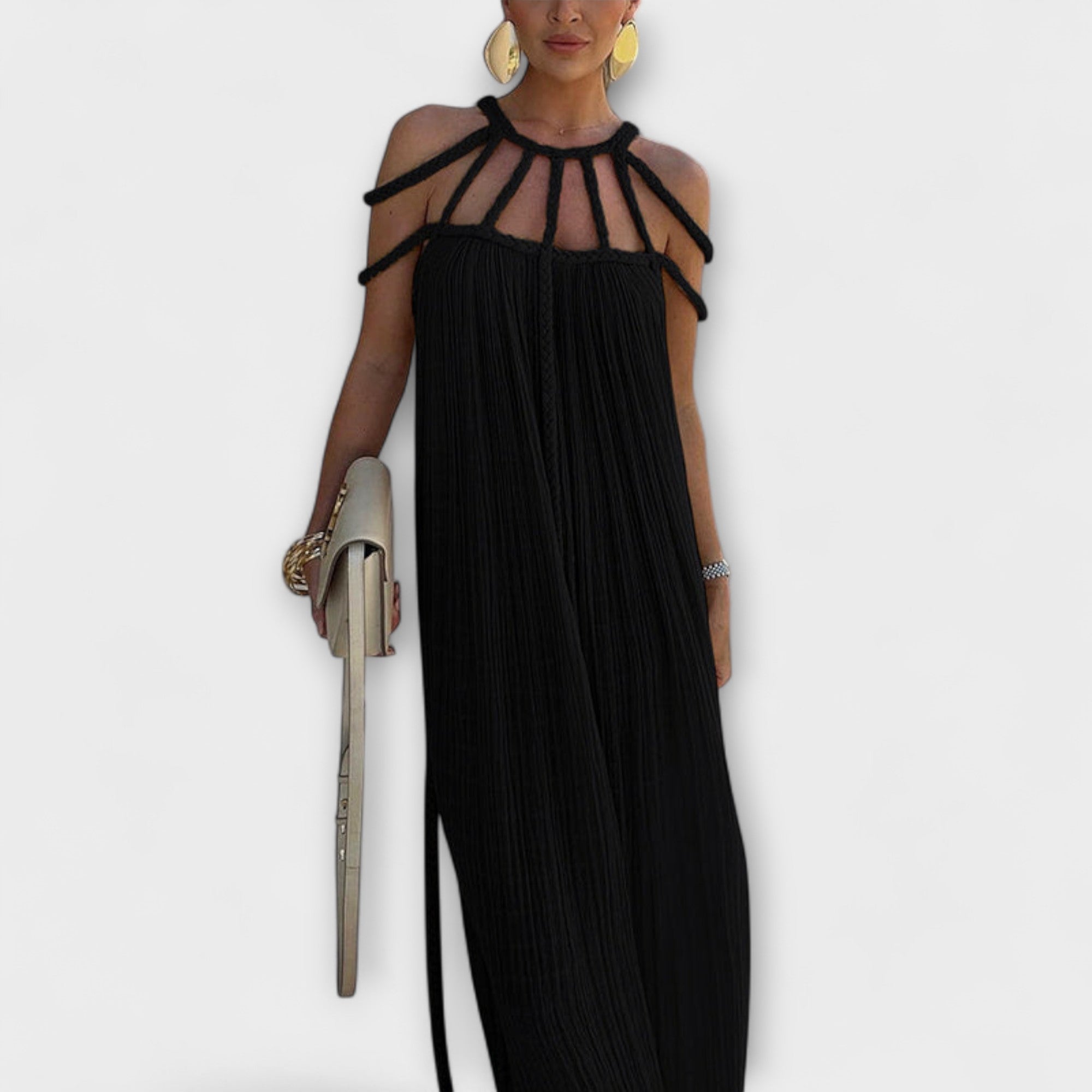Briar - Maxi Chic Kleita ar Linu un Drāzētām Siksnām