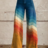 Tereza - Retro Elegance Zigzag Pattern Trousers