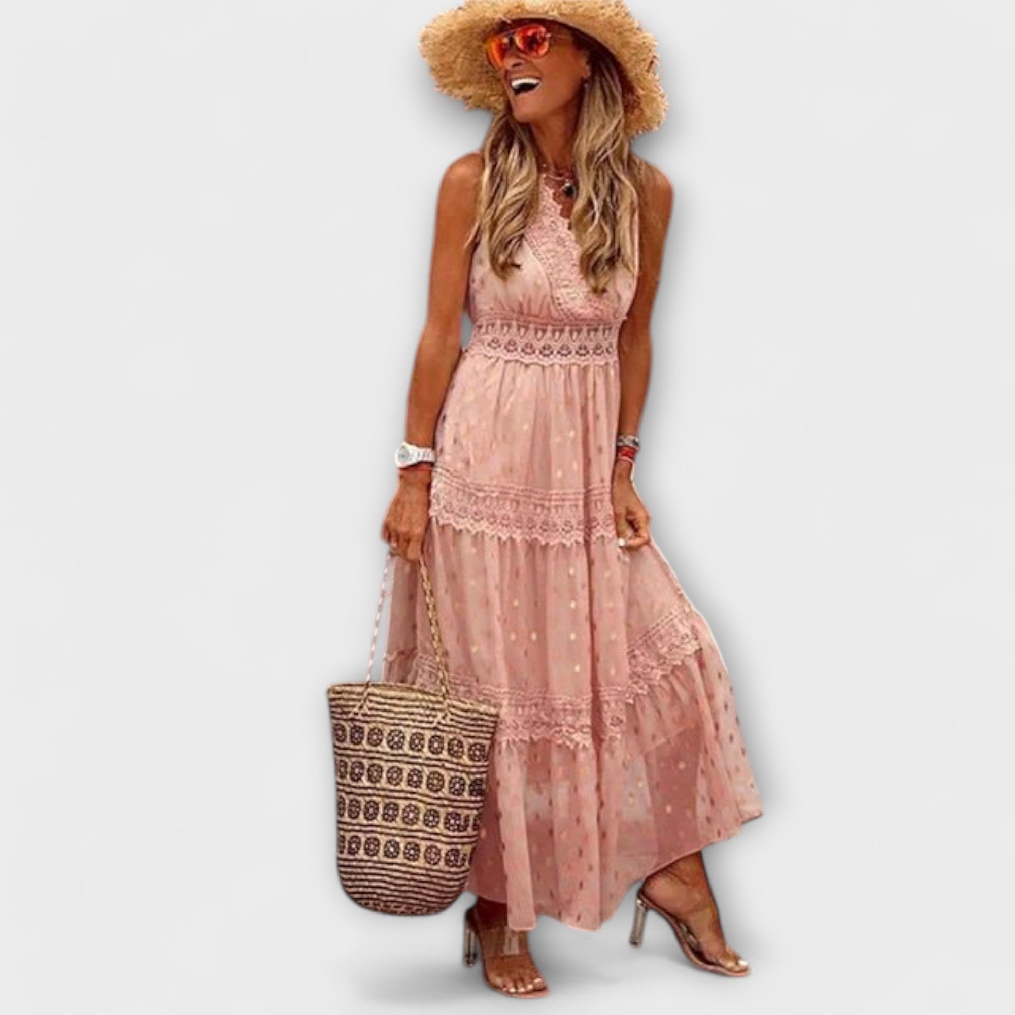 Lola - Maxi kleita ar boho stila mežģīnēm