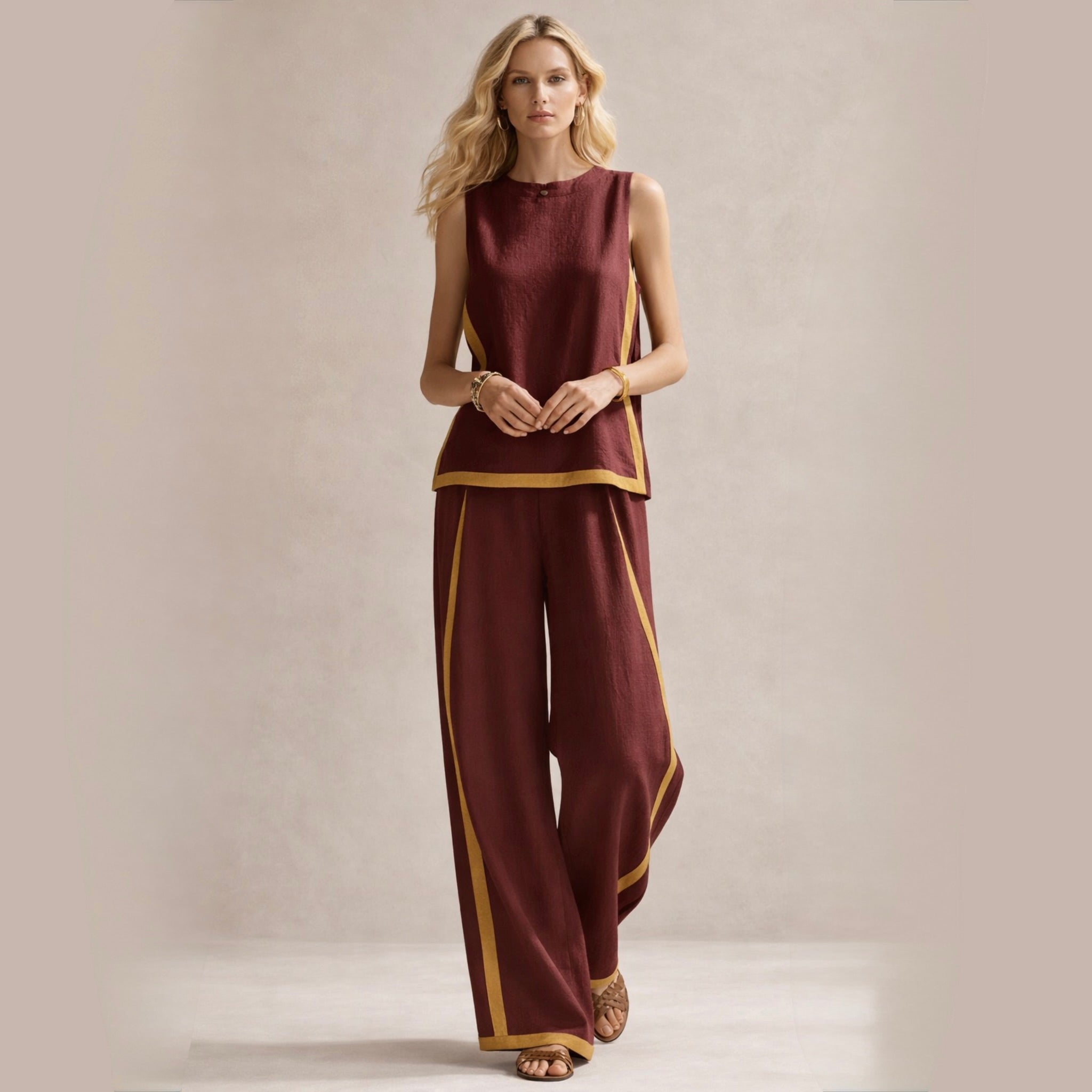 Sophie | Elegants Komplekts Ar Platām Biksēm