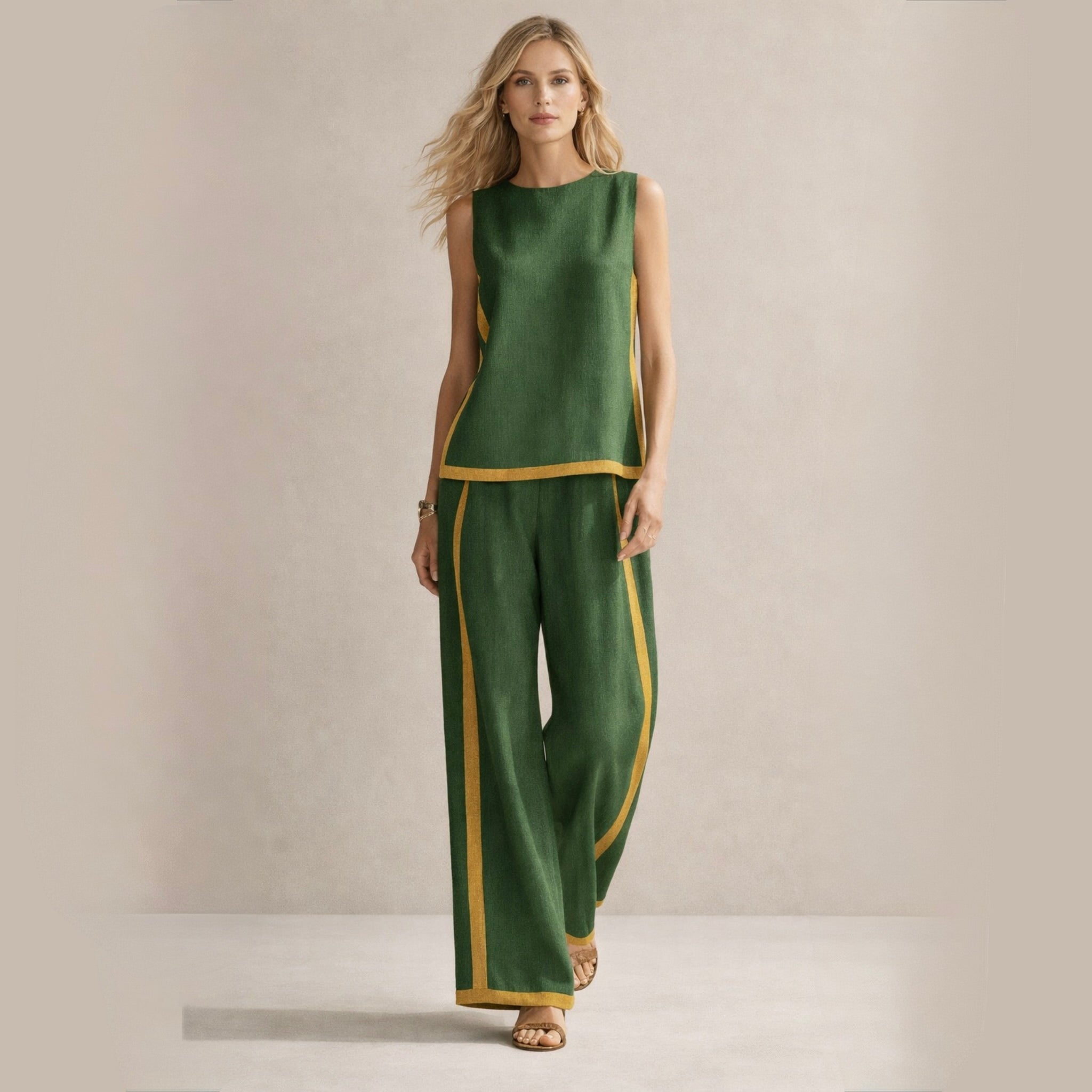 Sophie | Elegants Komplekts Ar Platām Biksēm